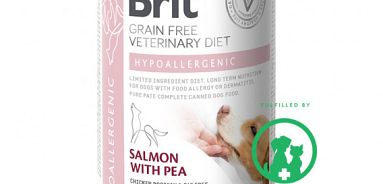 Brit Veterinary Diet Dog Hypoallergenic Grain-Free Salmon with Pea Lata